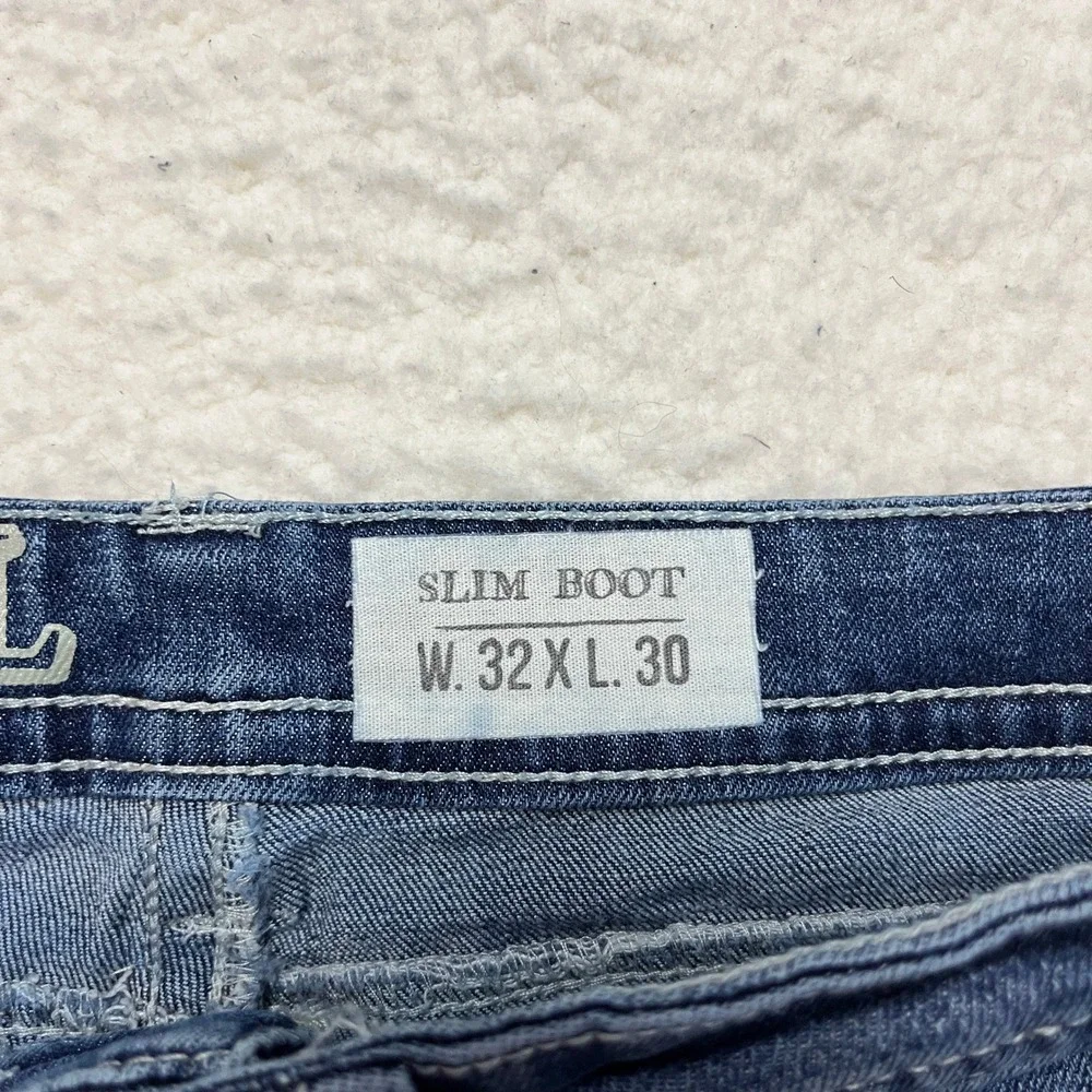 TK Axel Jeans Mens 32x30 Blue Slim Boot Hartford Conn Contrast Stitch Denim‎